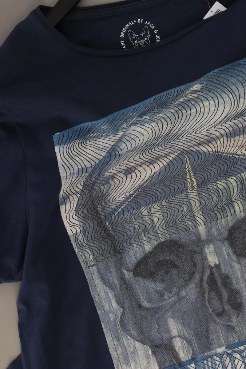 Jack & Jones Printshirt für Herren Gr. M Kurzarm blau