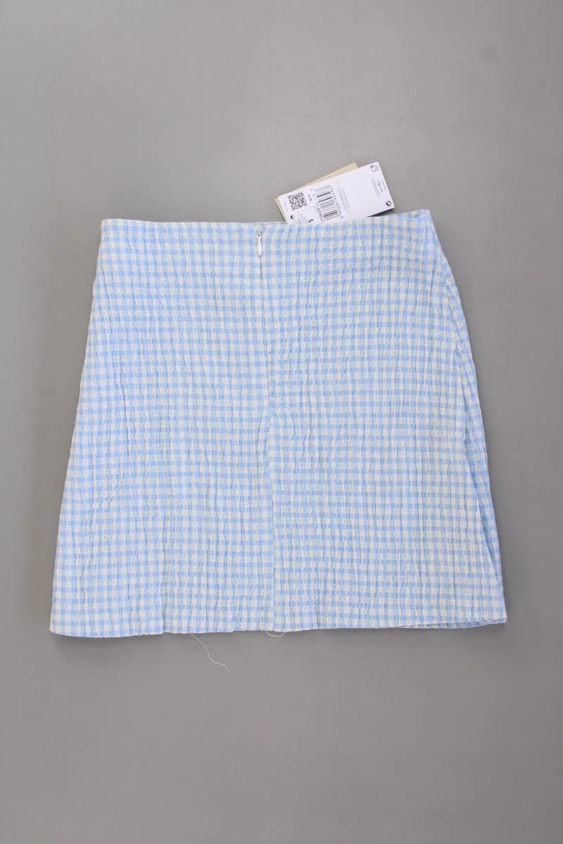 Mango Kurzer Rock Gr. S kariert neu mit Etikett blau aus Baumwolle