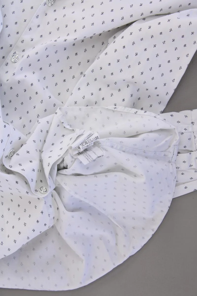 Pull&Bear Langarmhemd für Herren Gr. S weiß aus Baumwolle