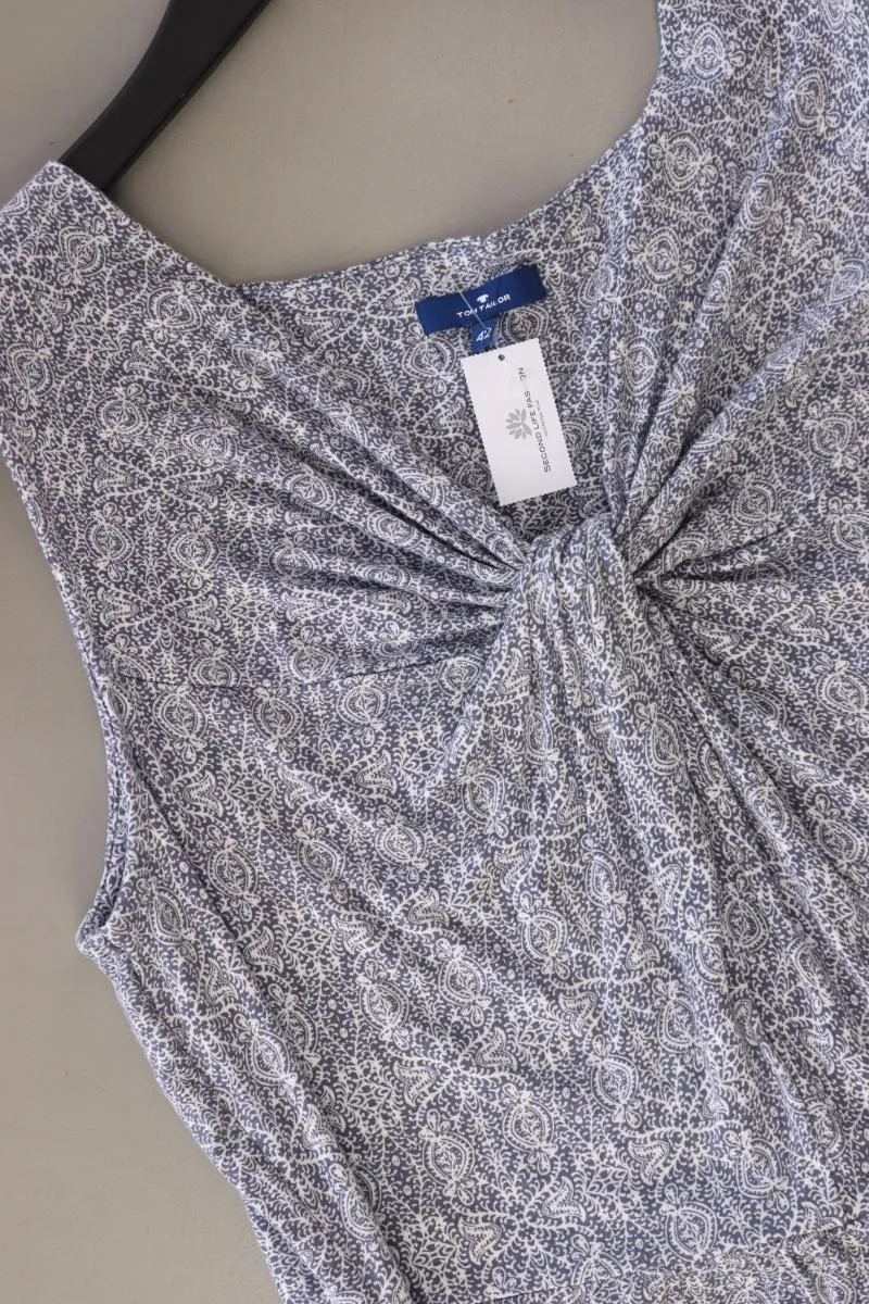Tom Tailor Jerseykleid Gr. 42 Ärmellos blau aus Baumwolle