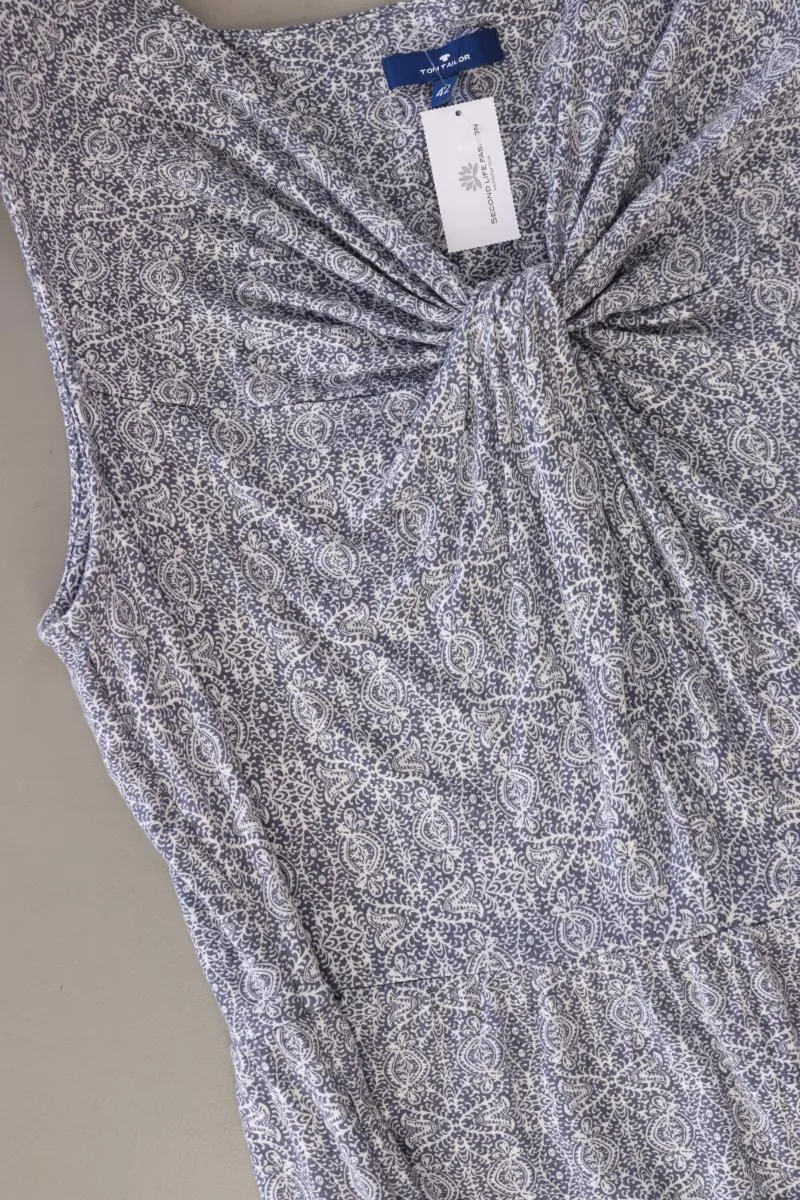 Tom Tailor Jerseykleid Gr. 42 Ärmellos blau aus Baumwolle