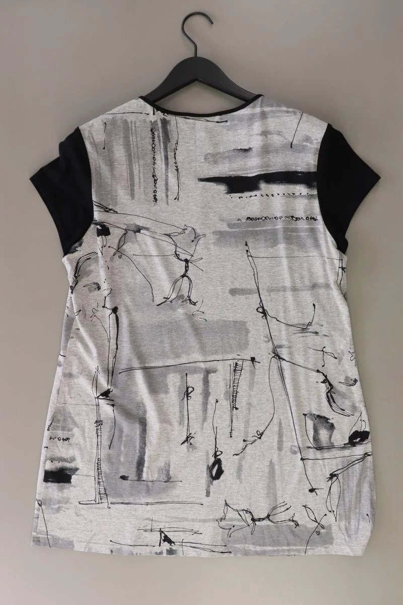 Seidel Printshirt Gr. 44 Kurzarm grau aus Viskose