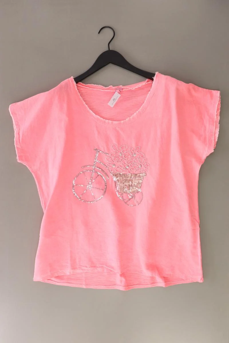 Liberty T-Shirt Gr. L Kurzarm mit Pailletten pink aus Baumwolle