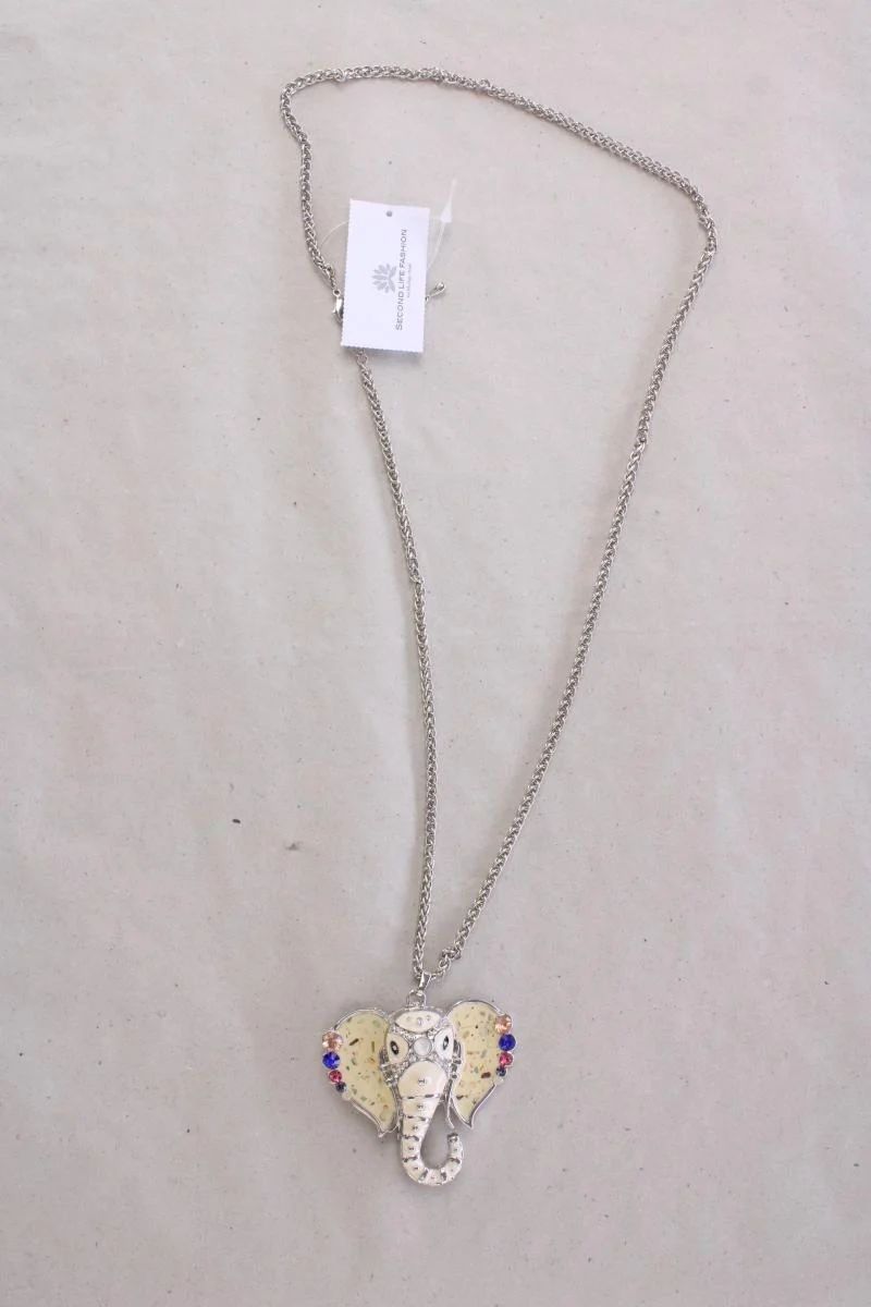 Lange Kette mit Elefantenanhänger silber